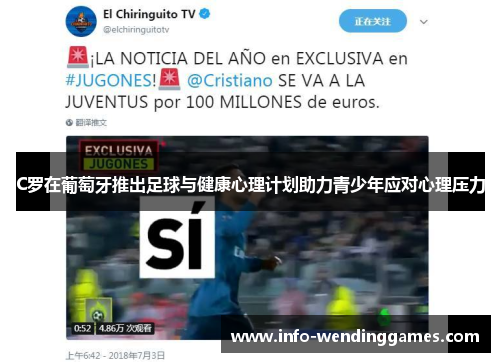 C罗在葡萄牙推出足球与健康心理计划助力青少年应对心理压力