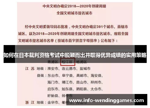 如何在日本裁判资格考试中脱颖而出并取得优异成绩的实用策略