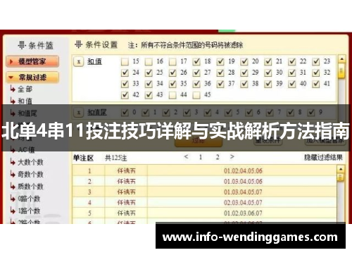 北单4串11投注技巧详解与实战解析方法指南